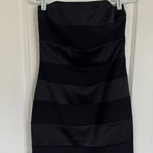 White House Black Market Strap(less) mini Black Dress